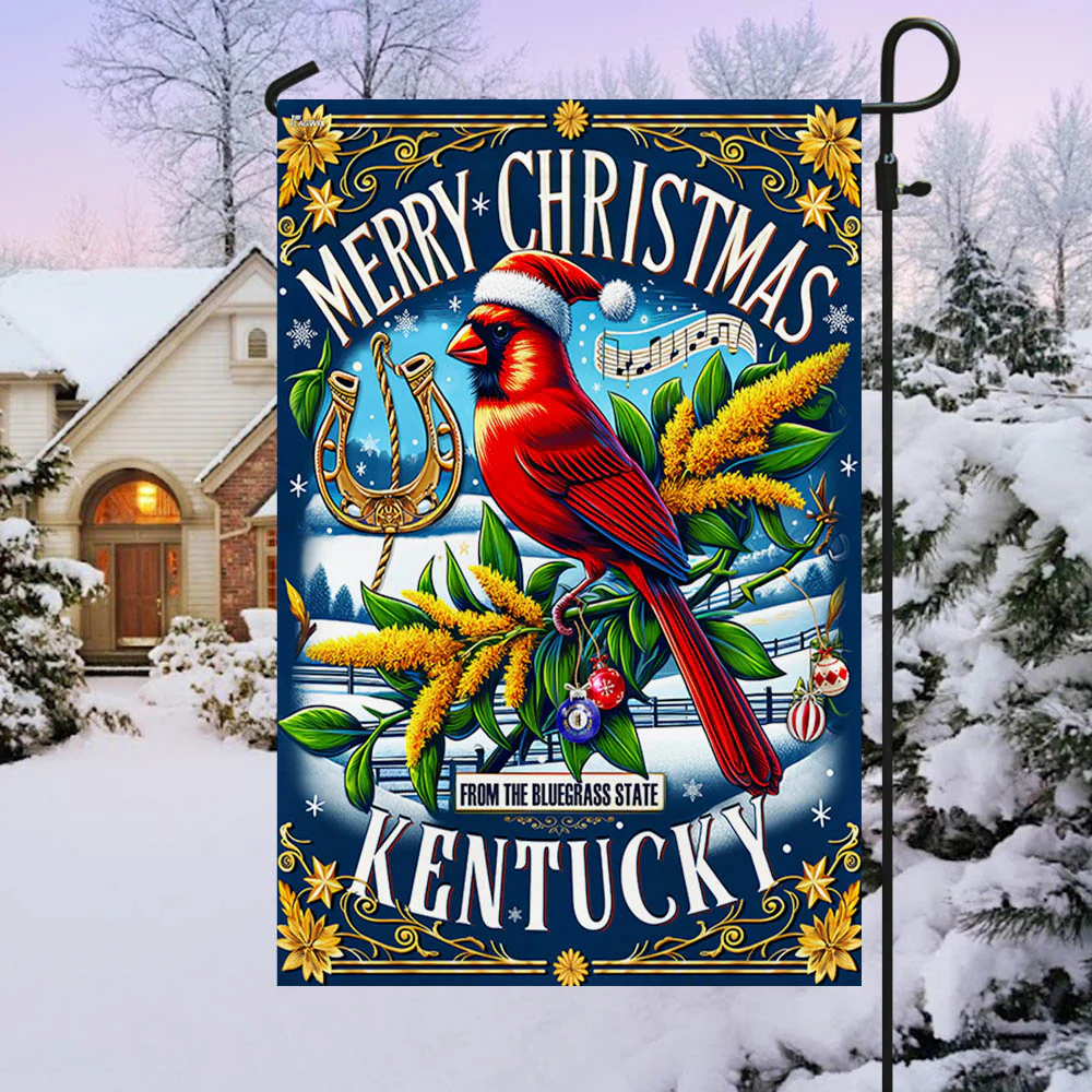 Christmas Kentucky State Merry Christmas From the Bluegrass State Flag