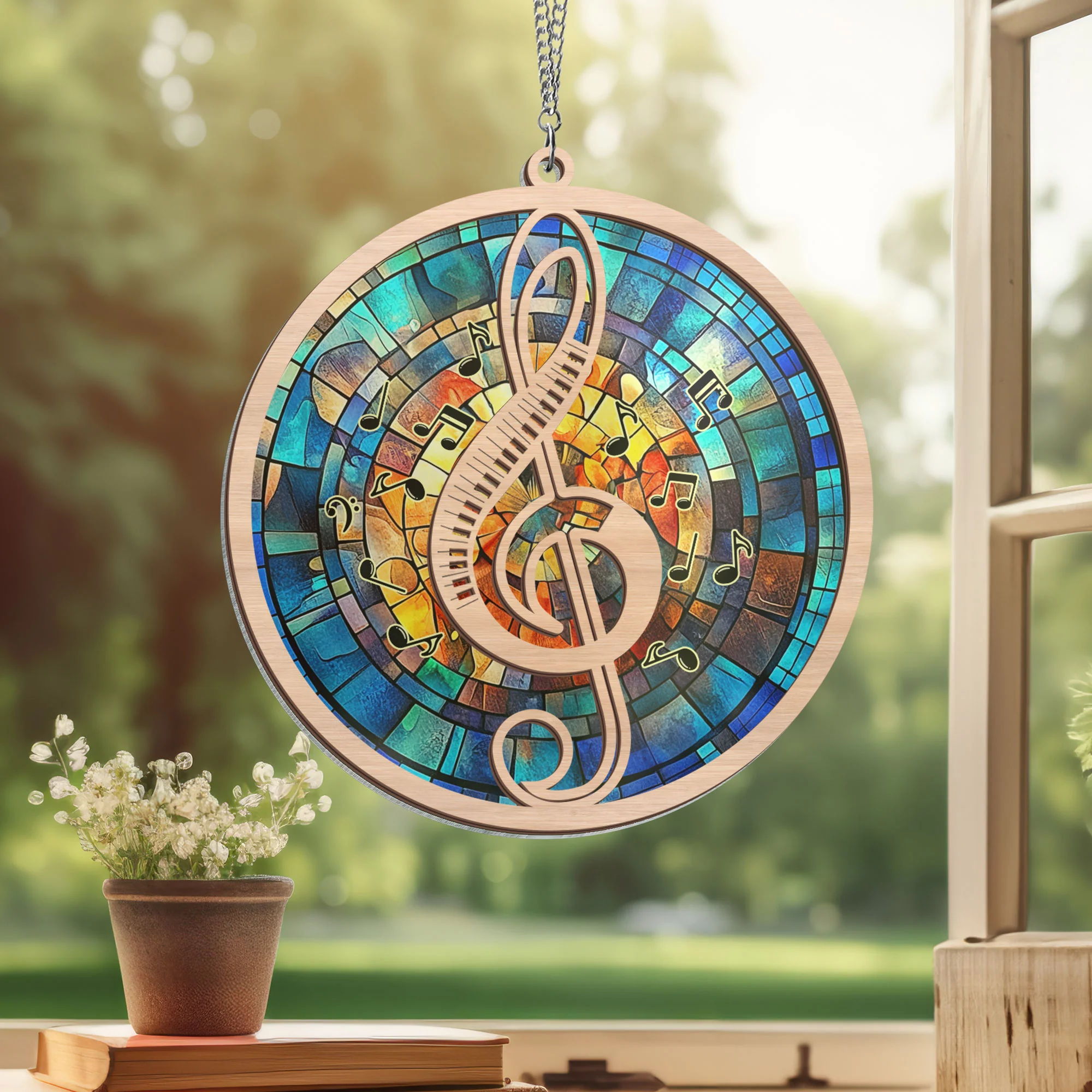 Music Note Music Lover 2 Layered Hanging Suncatcher