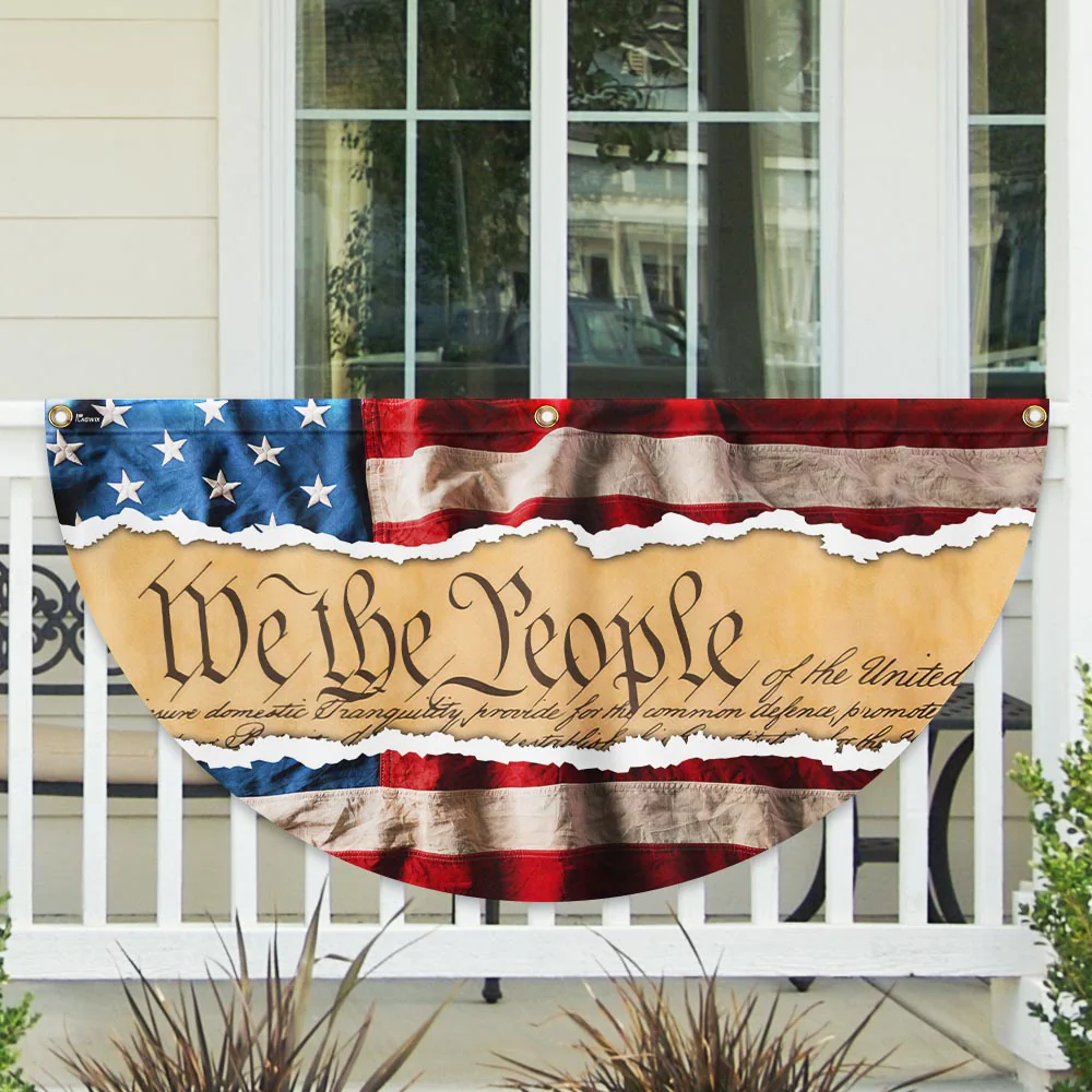 Bimipi American Flag - We The People Independence Day 4th Of july American Non-Pleated Fan Flag