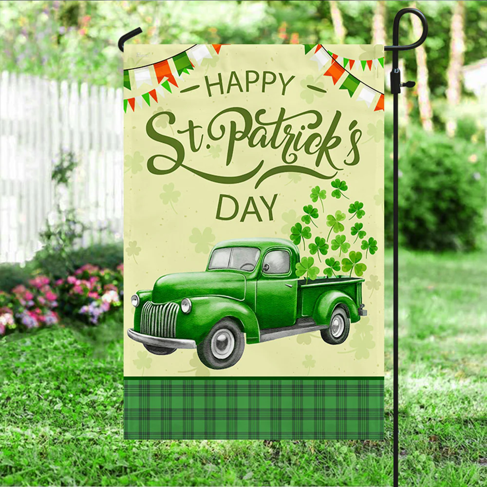 St. Patricks Day Irish Shamrock Truck Flag