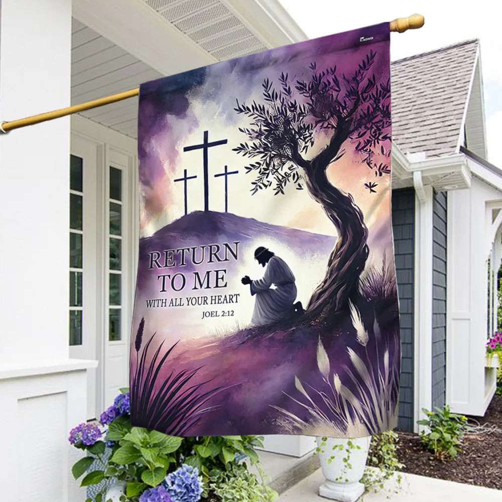 Bimipi American Flag - Easter Flag Christian Jesus Religious Return to Me with All Your Heart Flag