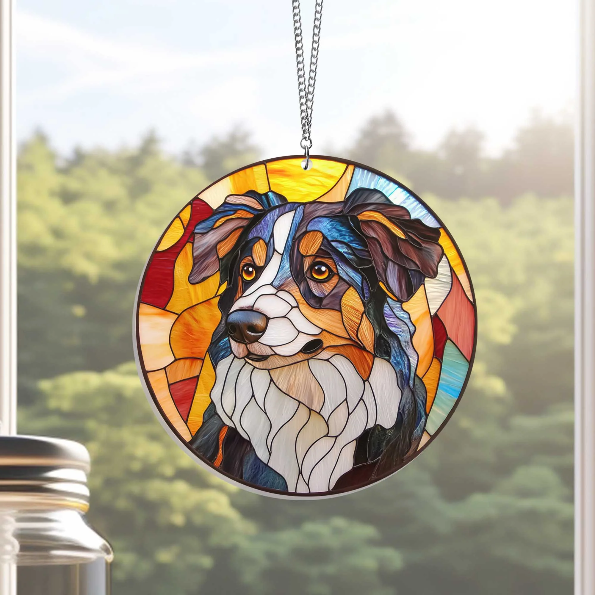 Border Collie Dog Suncatcher Acrylic Hanging