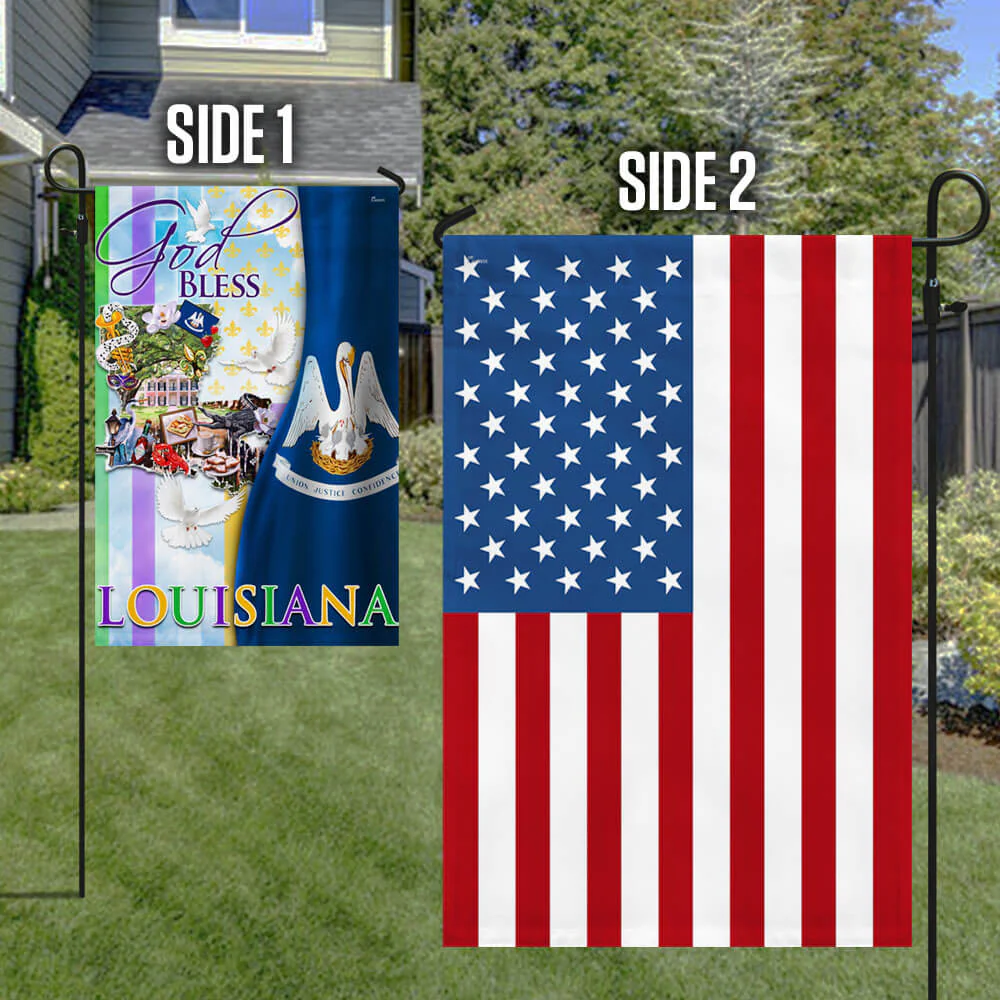 Louisiana Flag God Bless Louisiana Two-Sided Flag