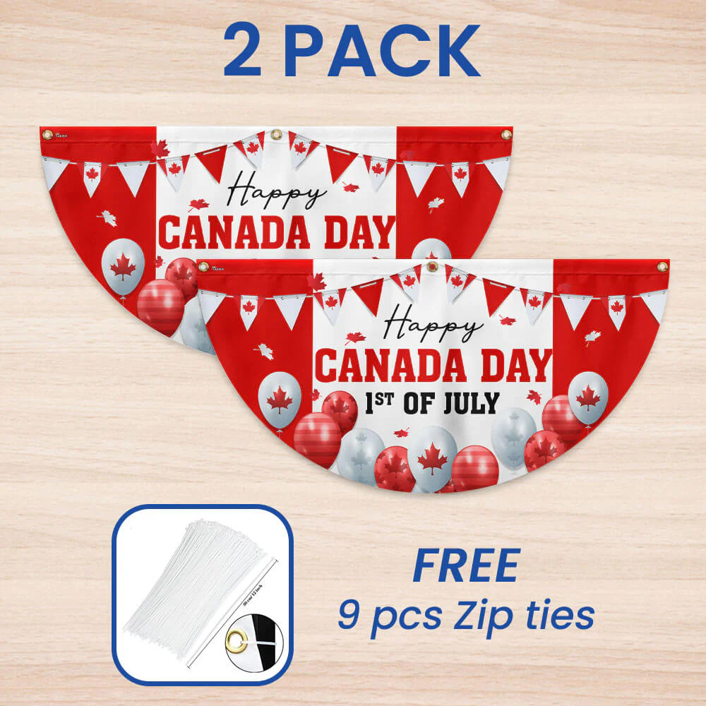 Happy Canada Day 1st Of july Non-Pleated Fan Flag