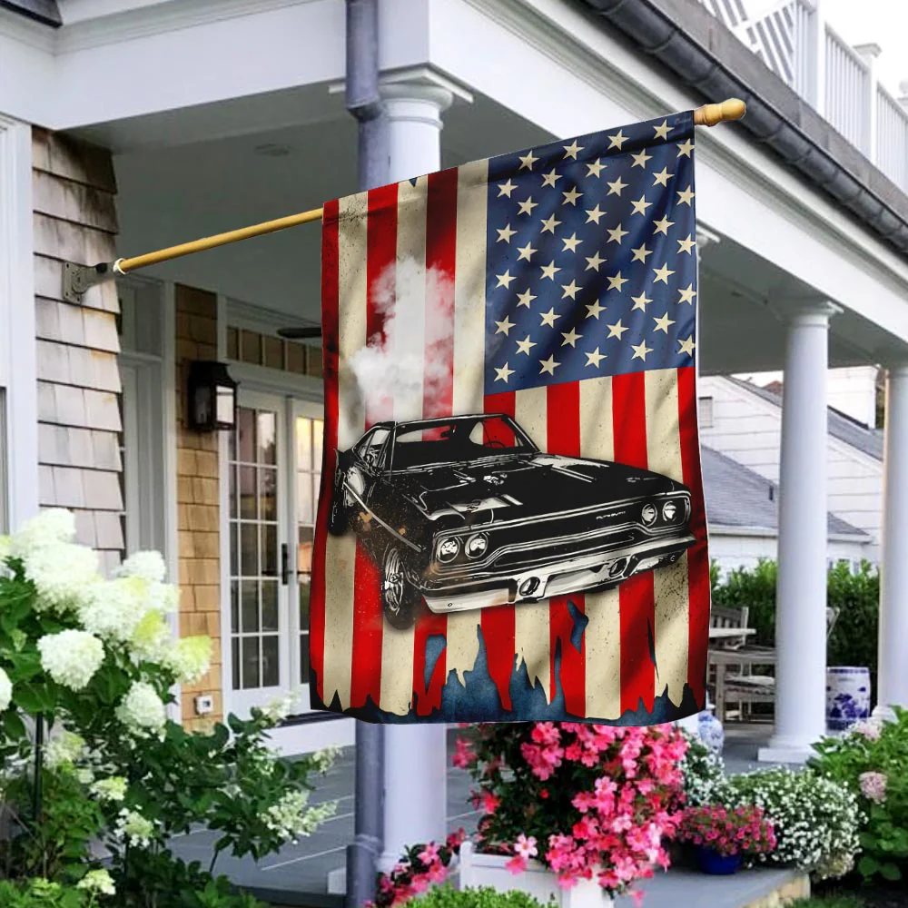 Muscle Car American Flag