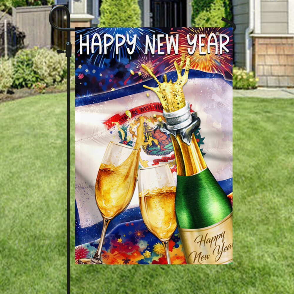 Bimipi  West Virginia Happy New Year Flag