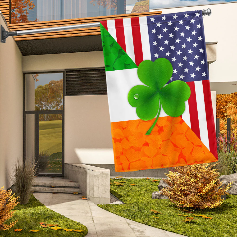Irish Shamrock American Flag