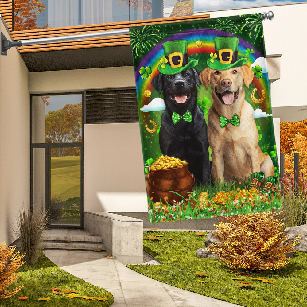 Labrador Retrieve Happy Saint Patrick's Day Irish Flag