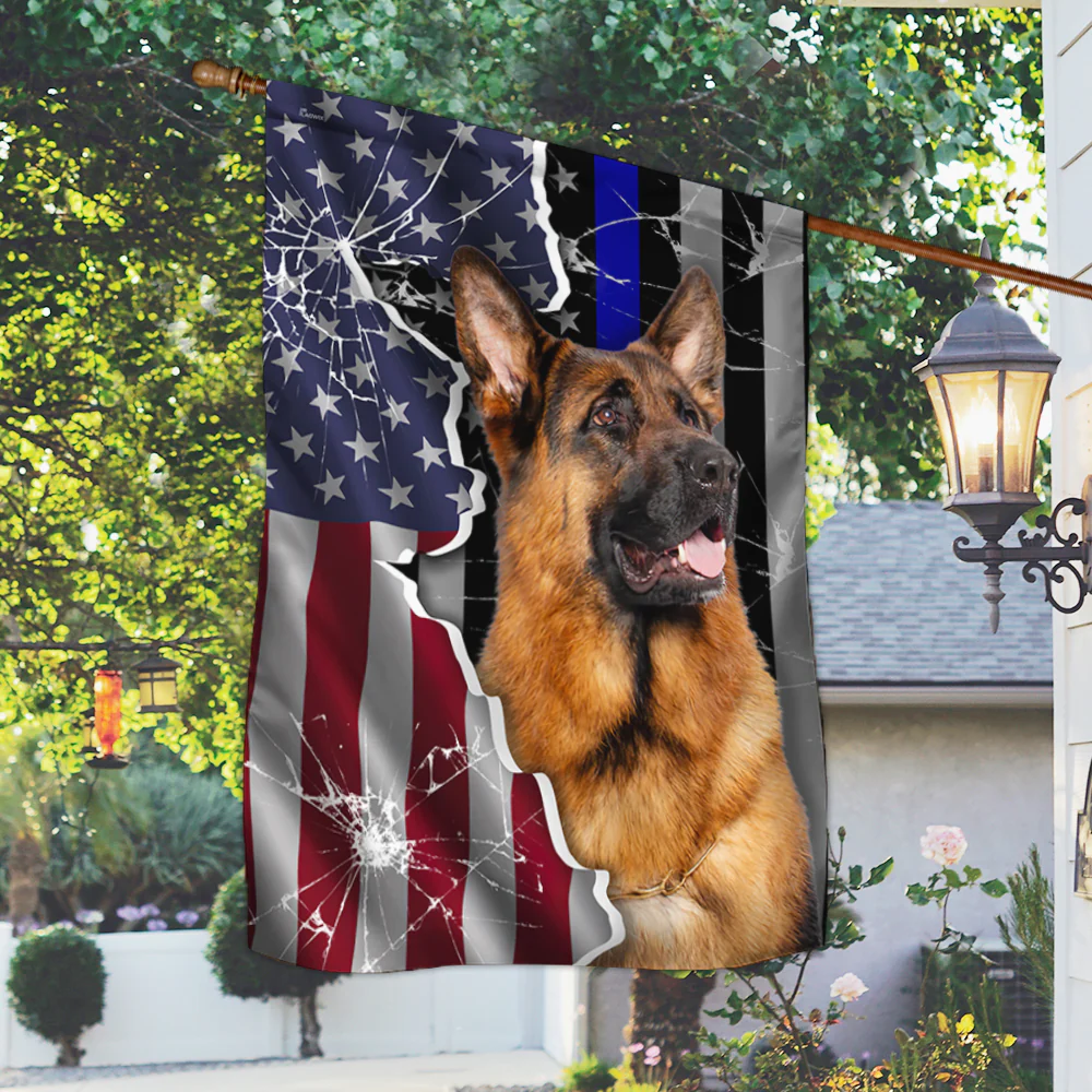 German Shepherd Flag Police Dog German Shepherd Thin Blue Line American Flag