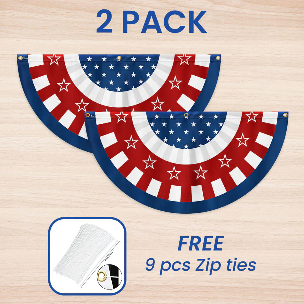 Bimipi American Flag - Happy 4th Of july Independence Day Non-pleated Fan Flag