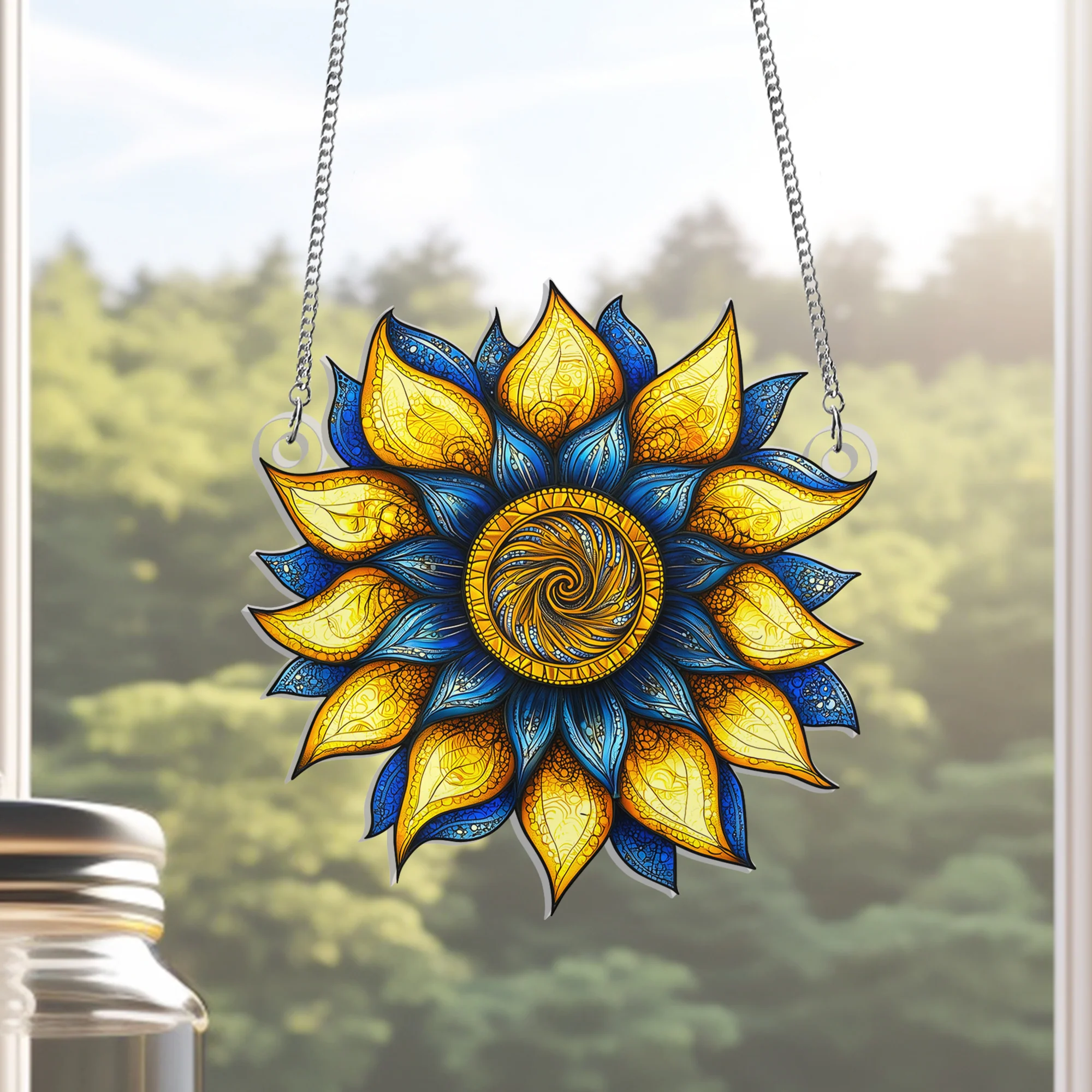 Sunflower Ukraine Peace For Ukraine Acrylic Suncatcher Window Hanging