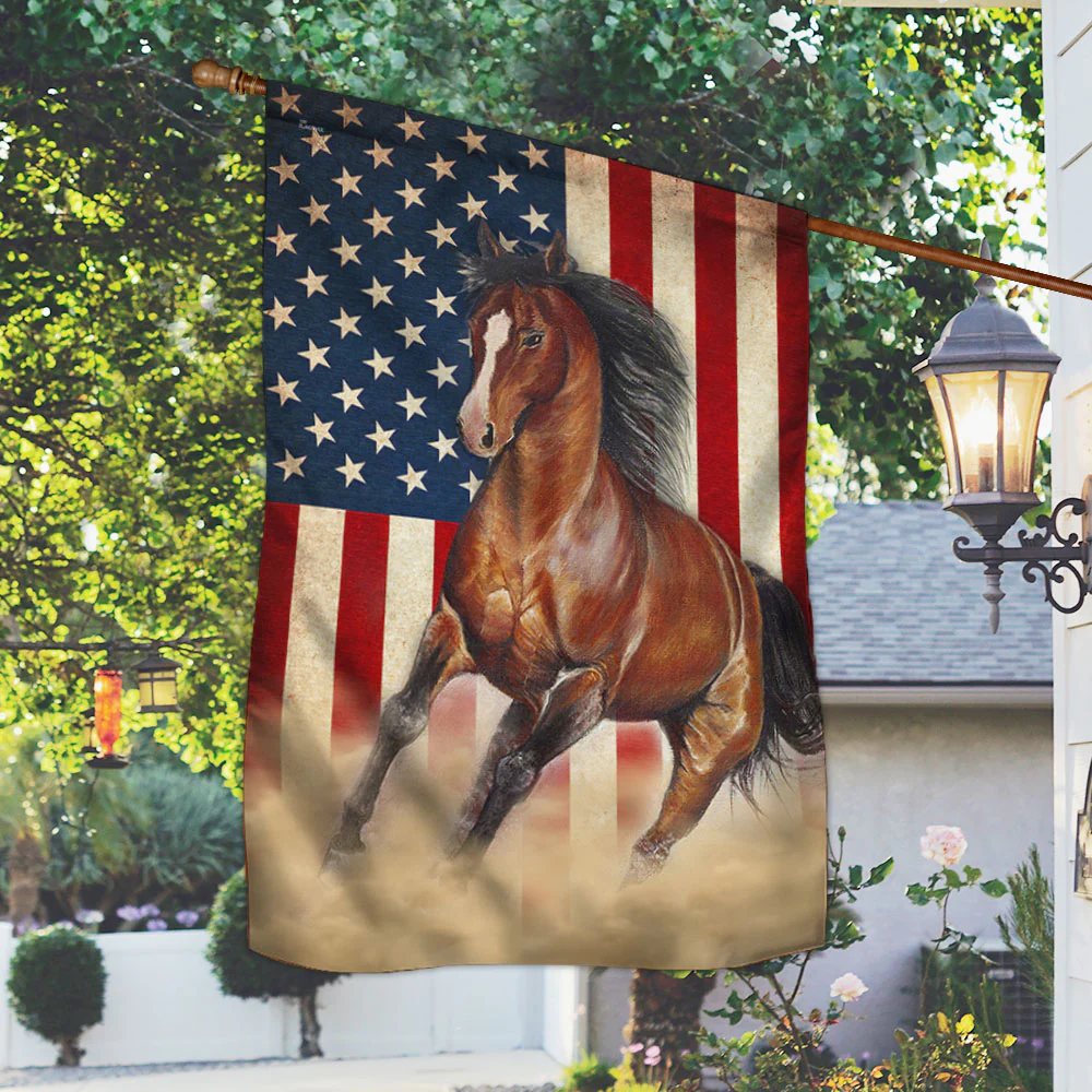 Horse Flag Beautiful Horses American Flag
