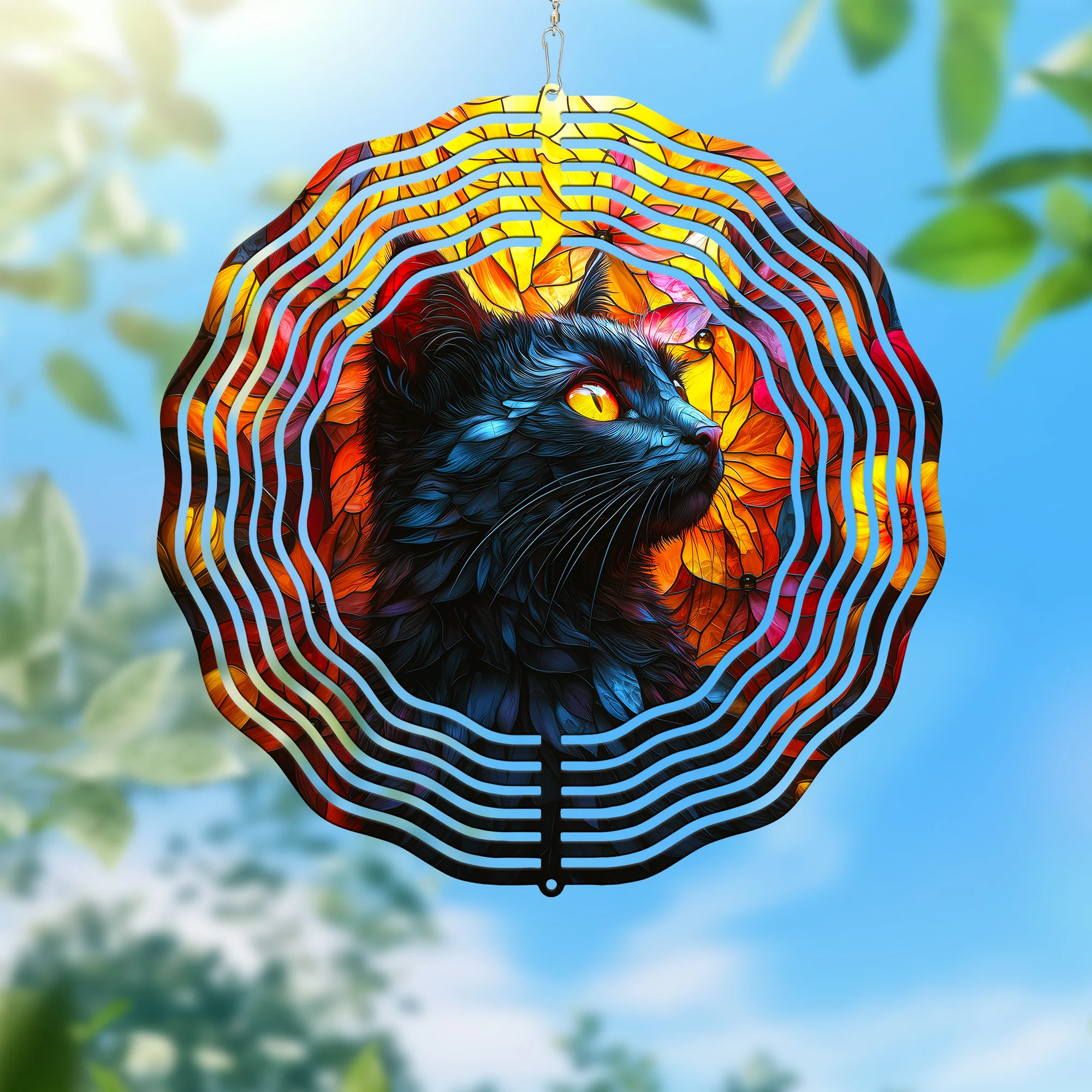 Black Cat Wind Spinner