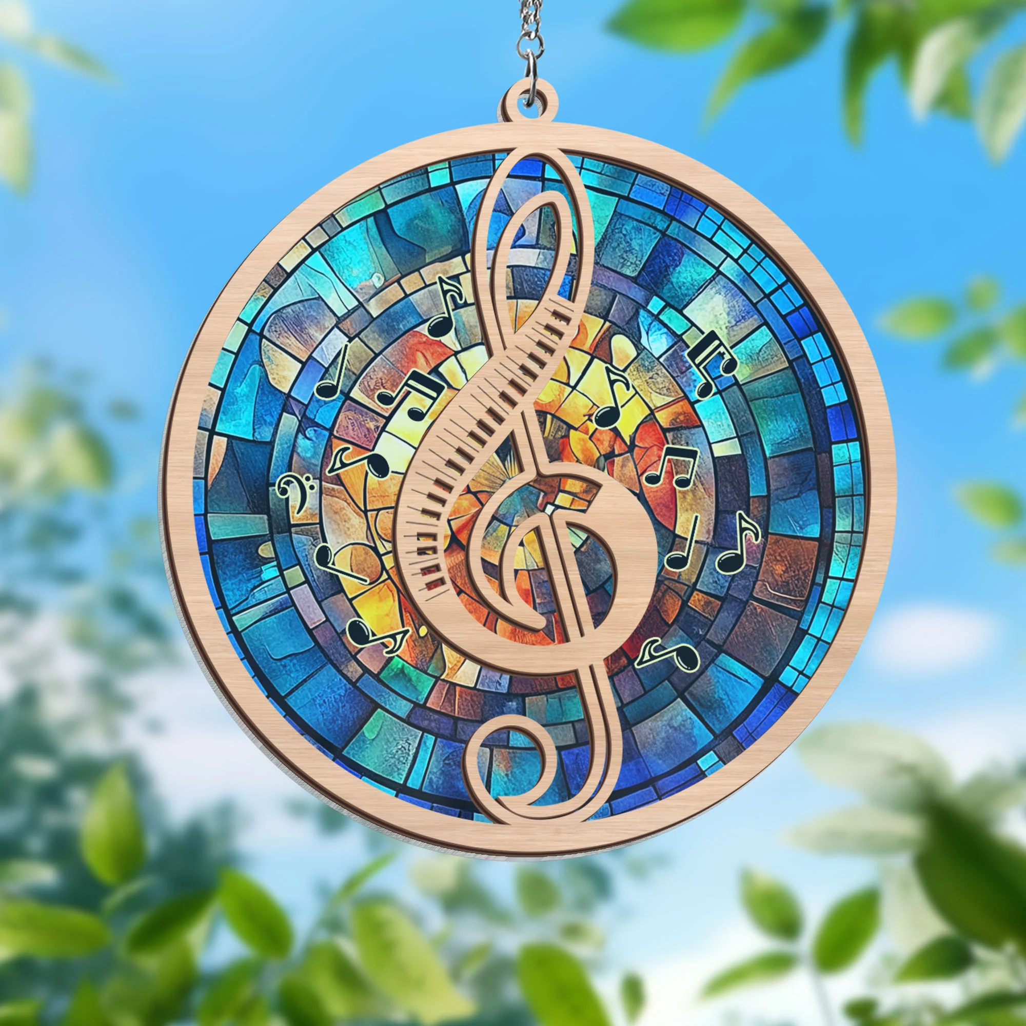 Music Note Music Lover 2 Layered Hanging Suncatcher