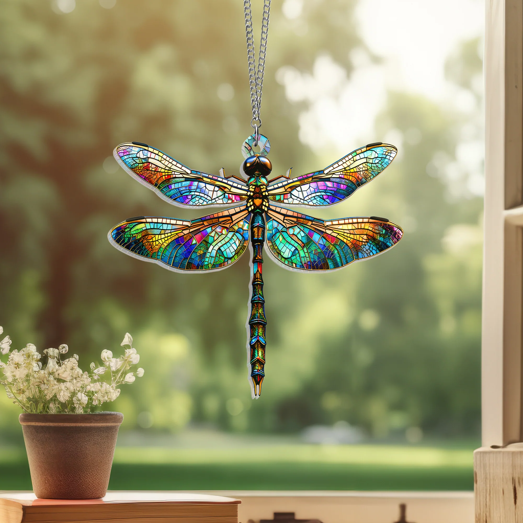 Dragonfly Suncatcher Hanging Sign