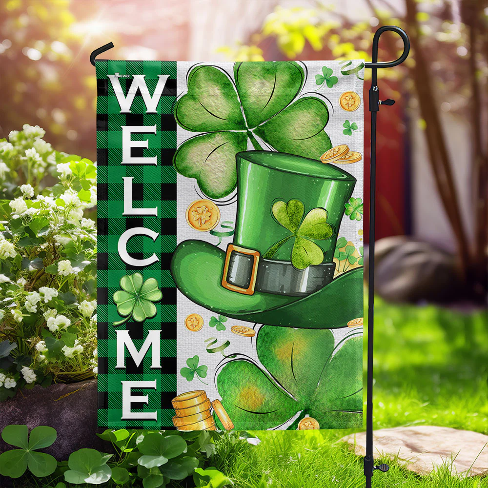 Welcome St. Patrick's Day Irish Paddy's Day Shamrock Ireland Flag