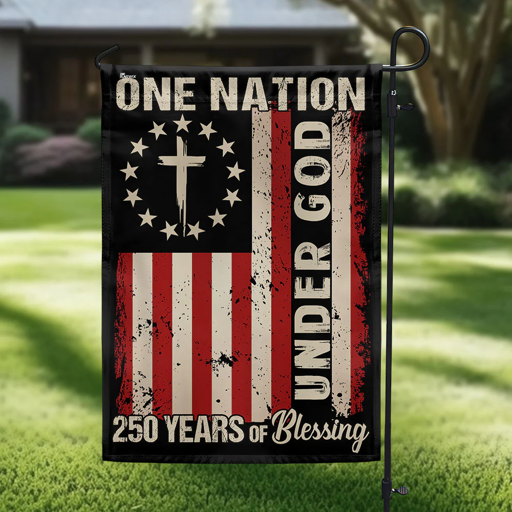 One Nation Under God 250 Years of Blessing 1776 2026 Patriotic Flag