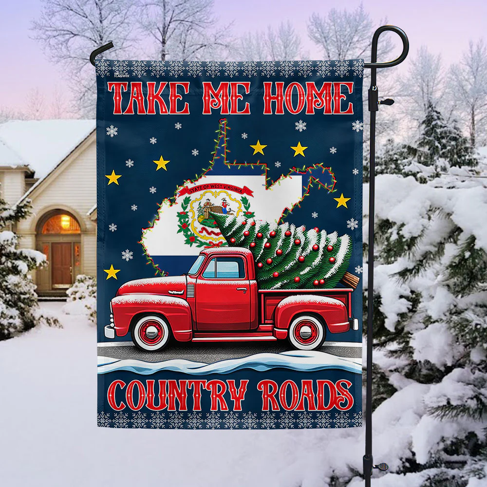Christmas Take Me Home Country Roads, West Virginia Flag