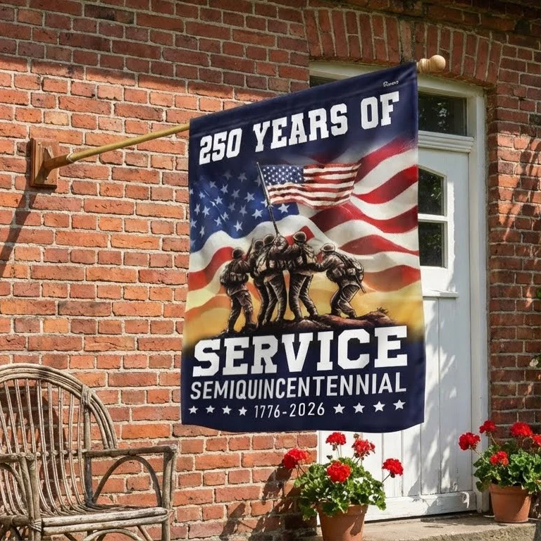 Bimipi American Flag Celebrating 250 Years of Service Veterans Day Semi quincentennial Patriotic Decor