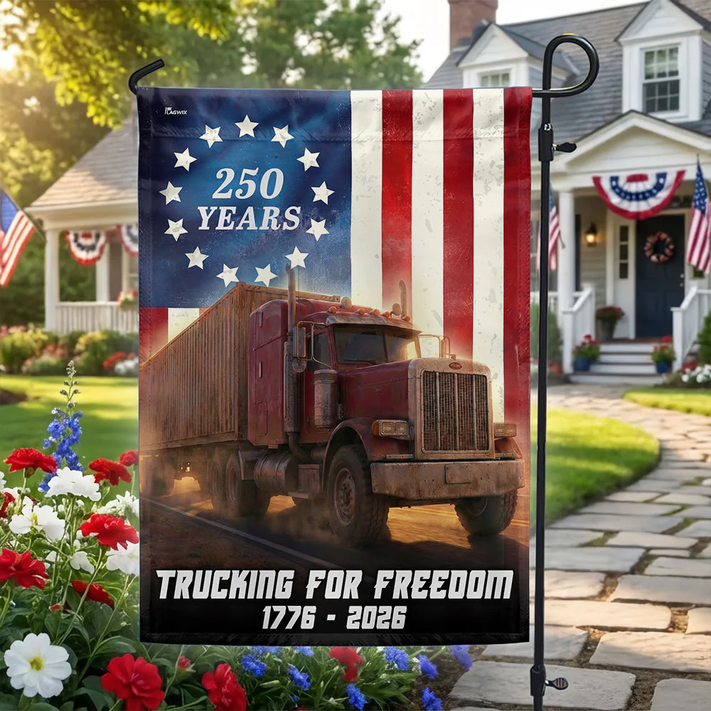 Patriot Trucker Flag, 250 Years Trucking for Freedom American Flag