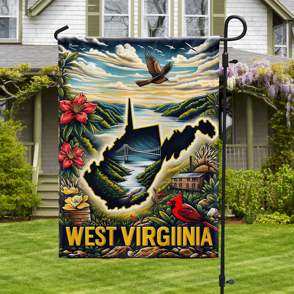 Bimipi West Virginia Map State Flag