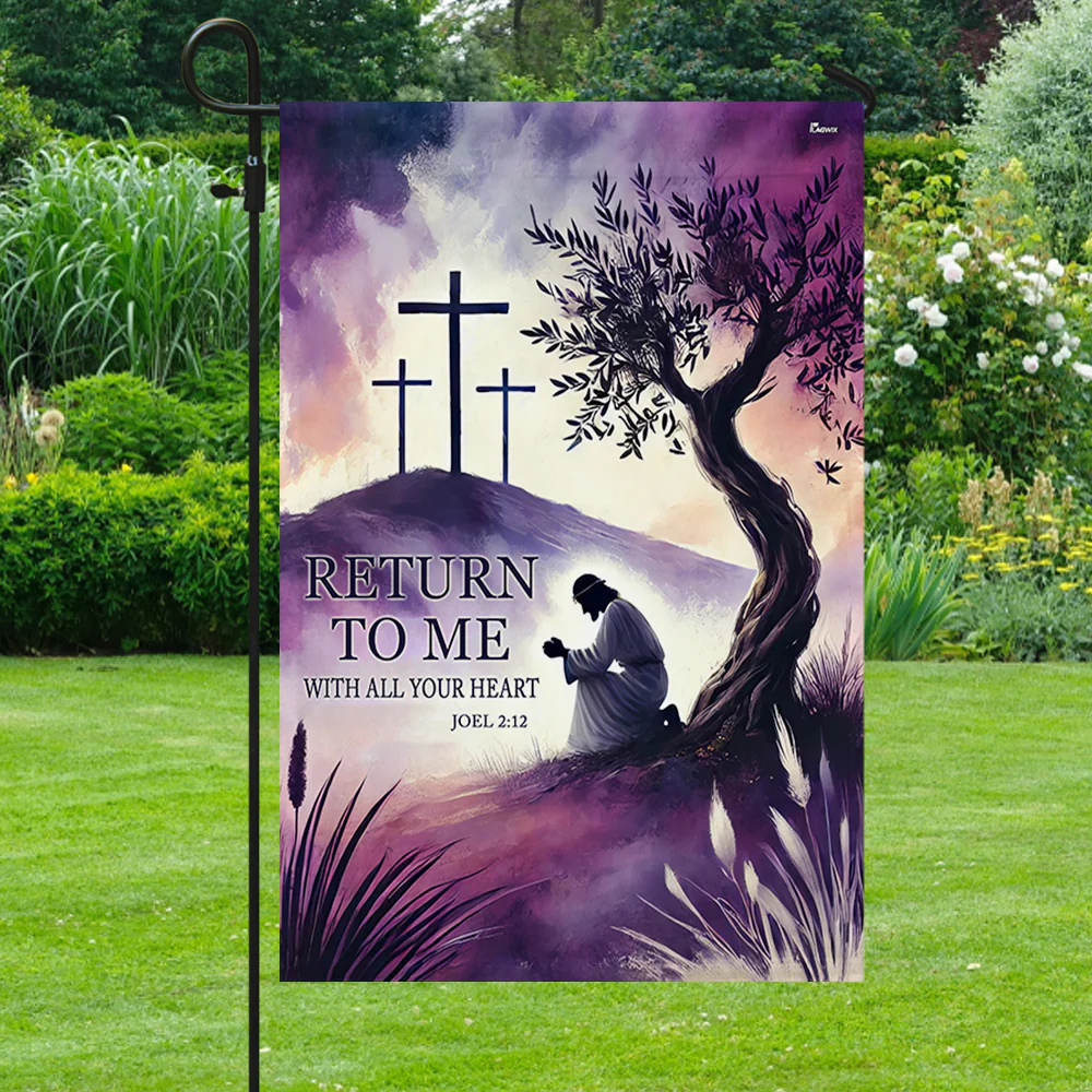 Bimipi American Flag - Easter Flag Christian Jesus Religious Return to Me with All Your Heart Flag