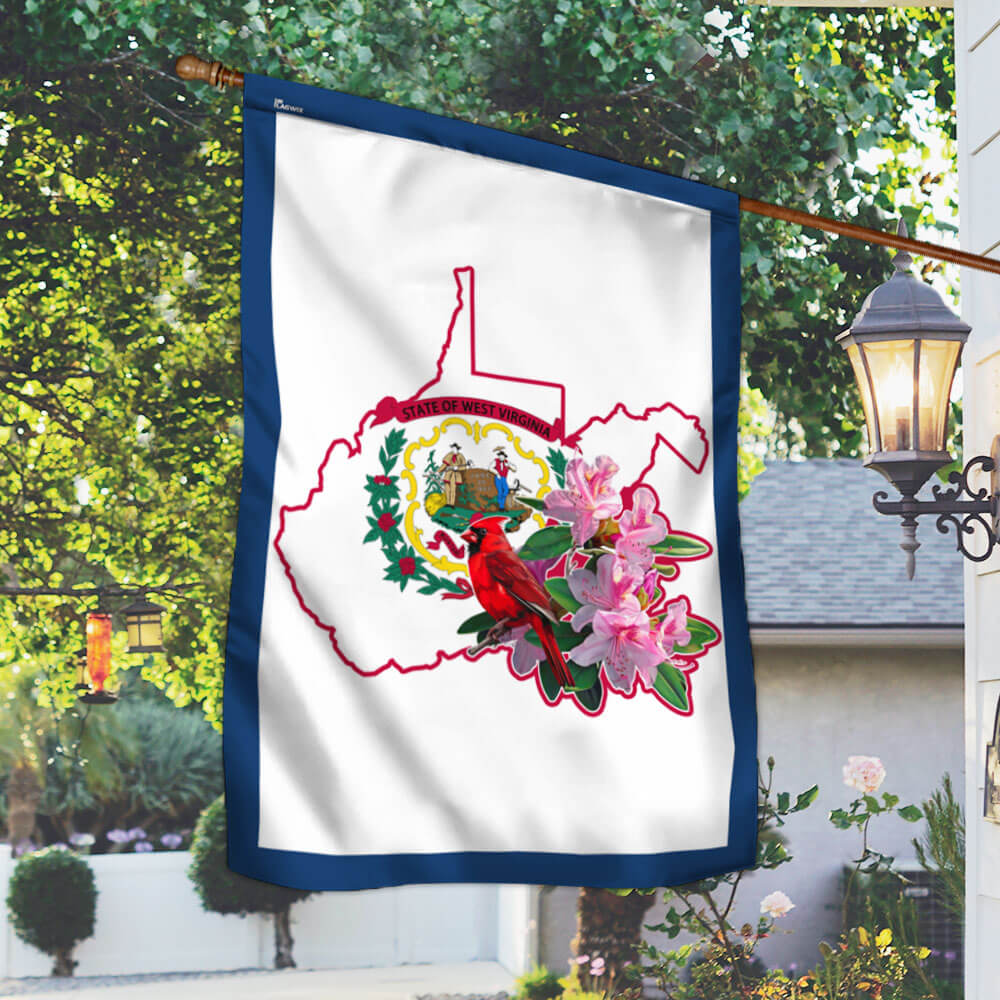 West Virginia Cardinal and Rhododendron Flower Flag