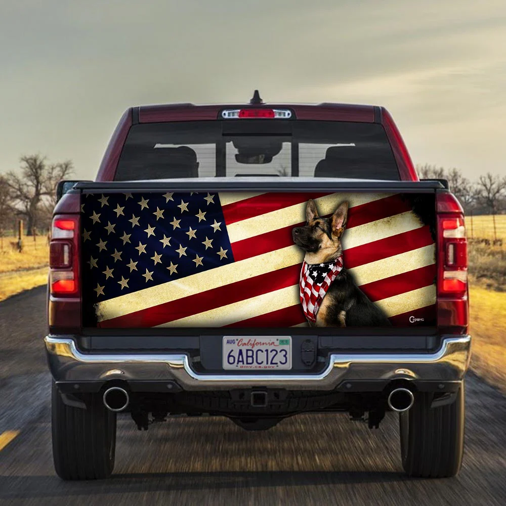German Shepherd America Truck Tailgate Decal Sticker Wrap