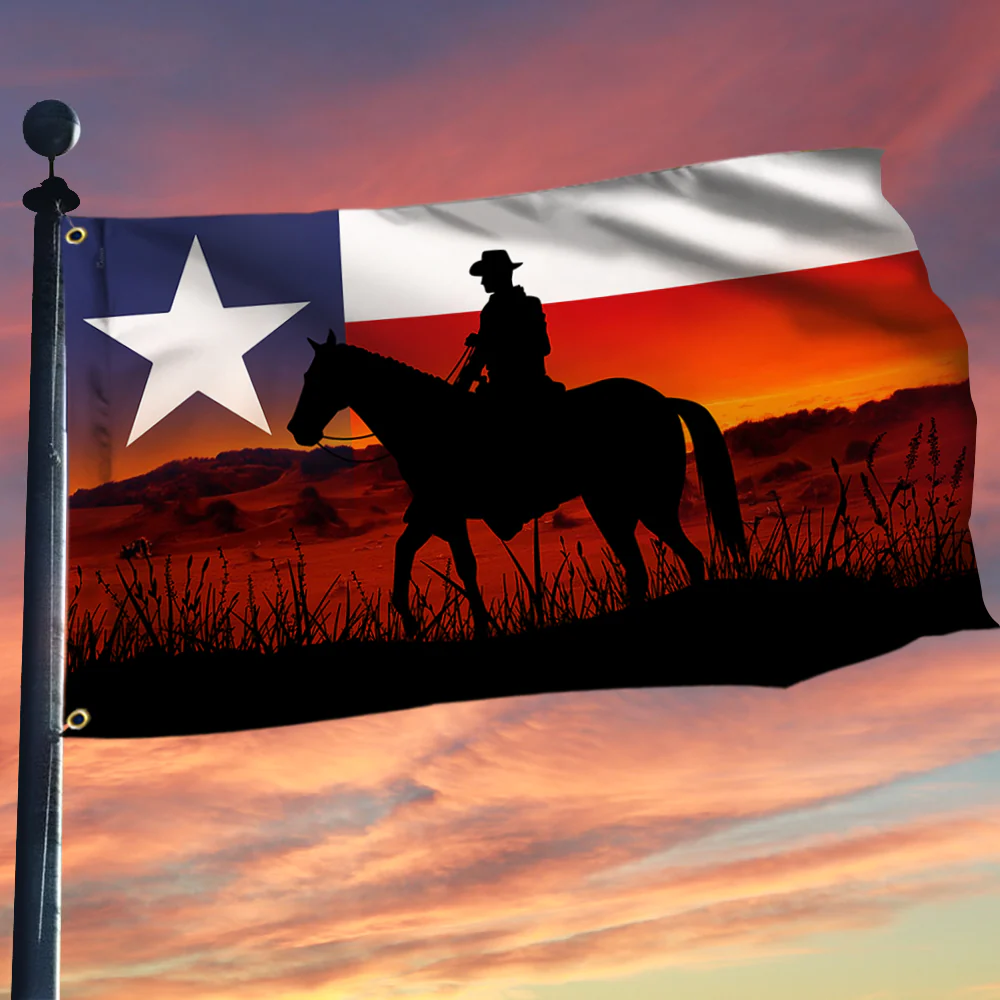 Texas Flag Cowboy Texan Grommet Flag