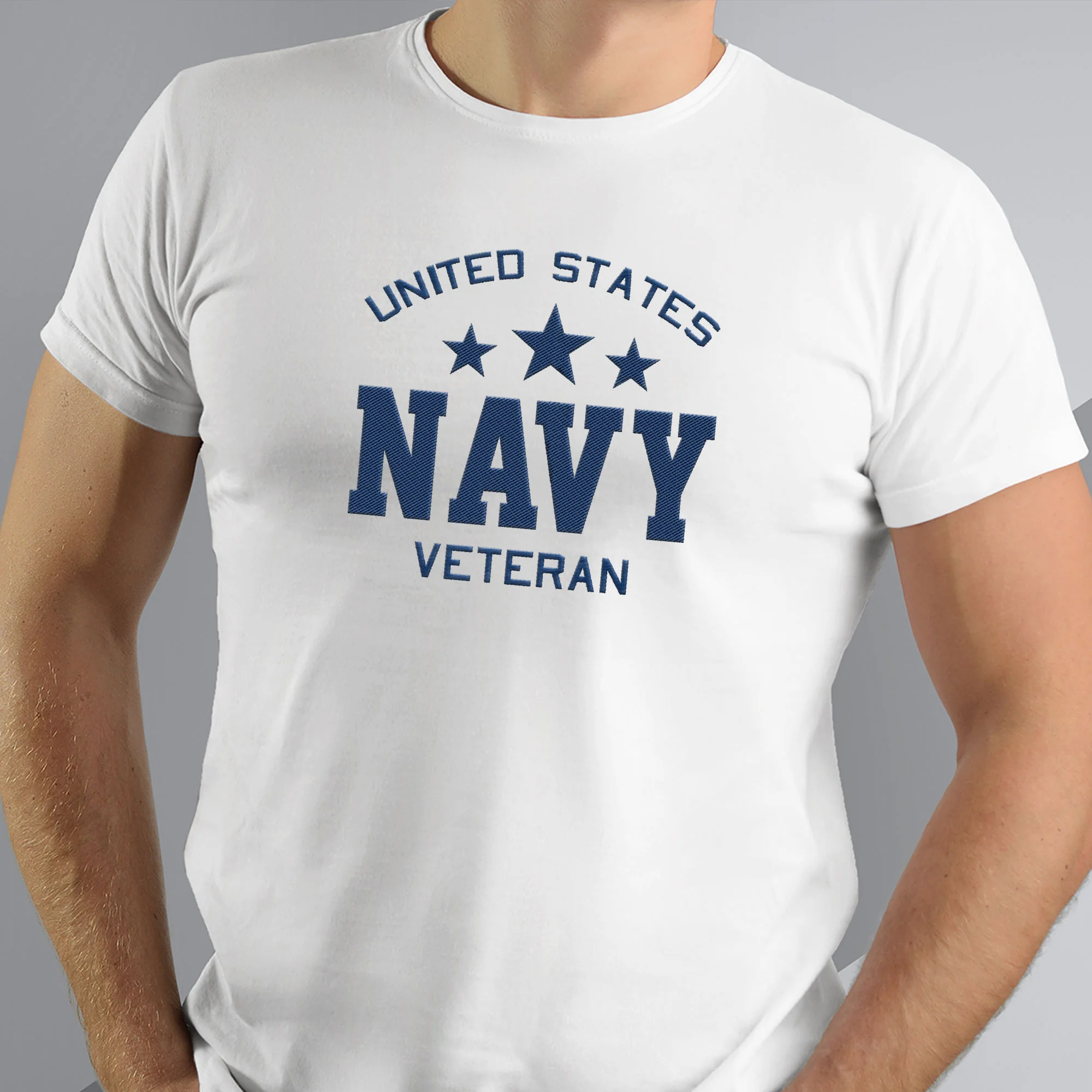 United States Navy Veteran Embroidered T-Shirt