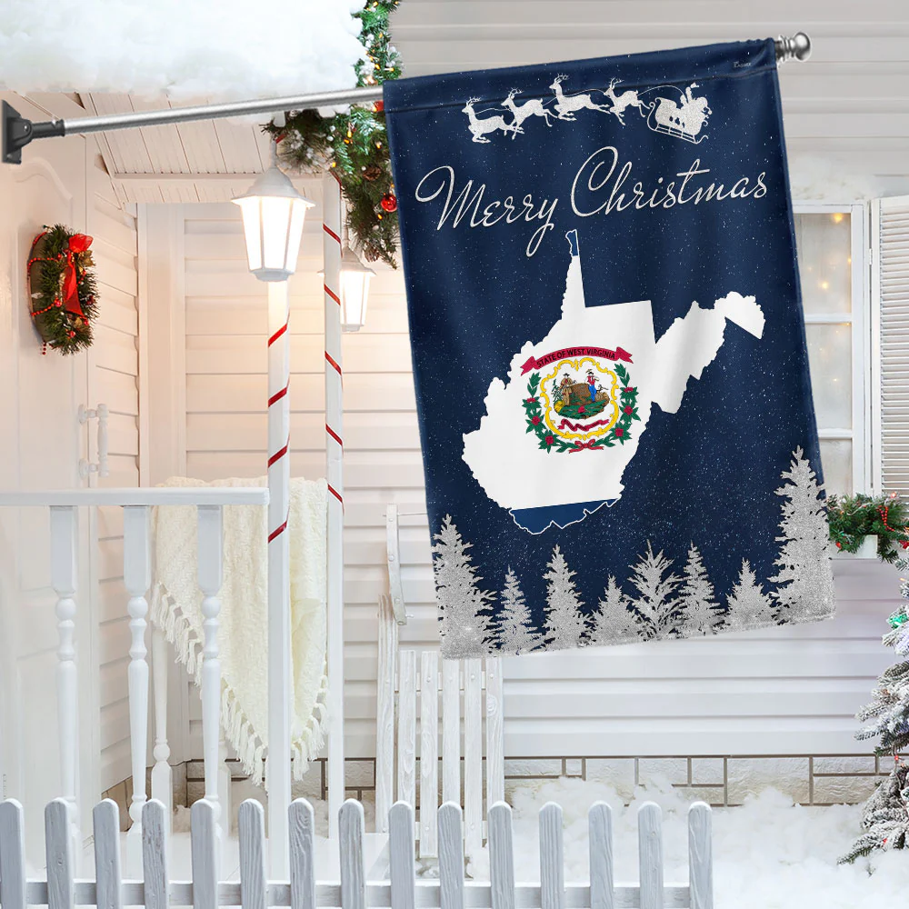 West Virginia Christmas Flag