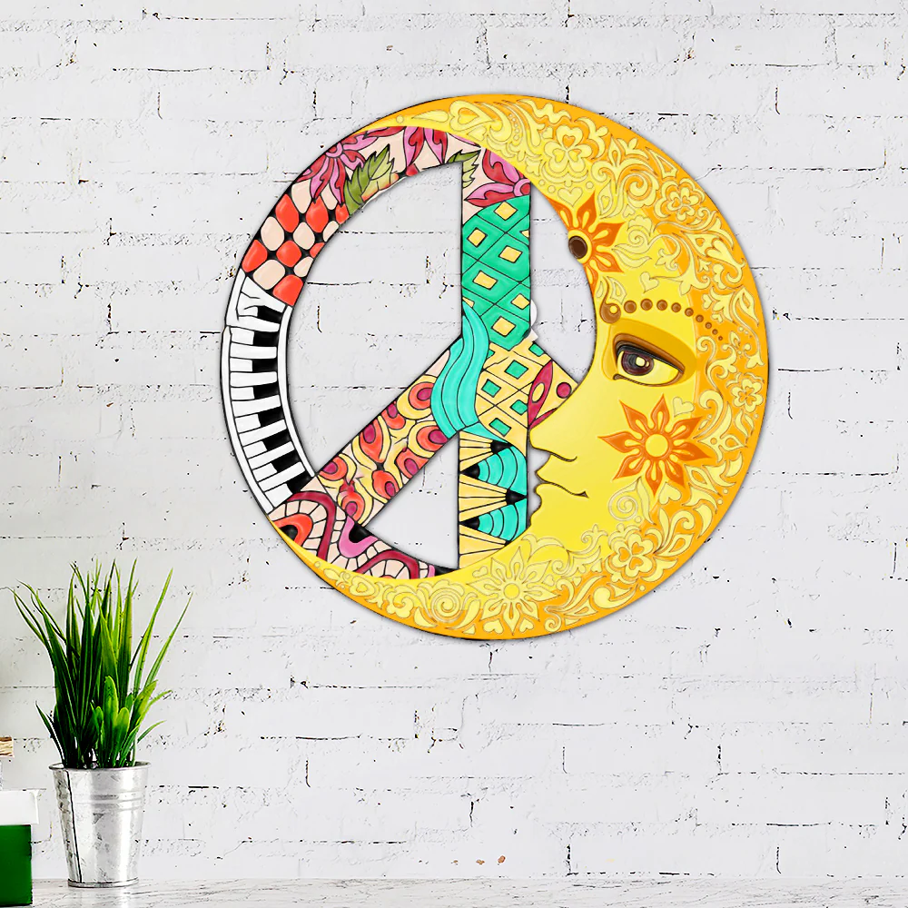 Hippie Moon Hanging Metal Sign