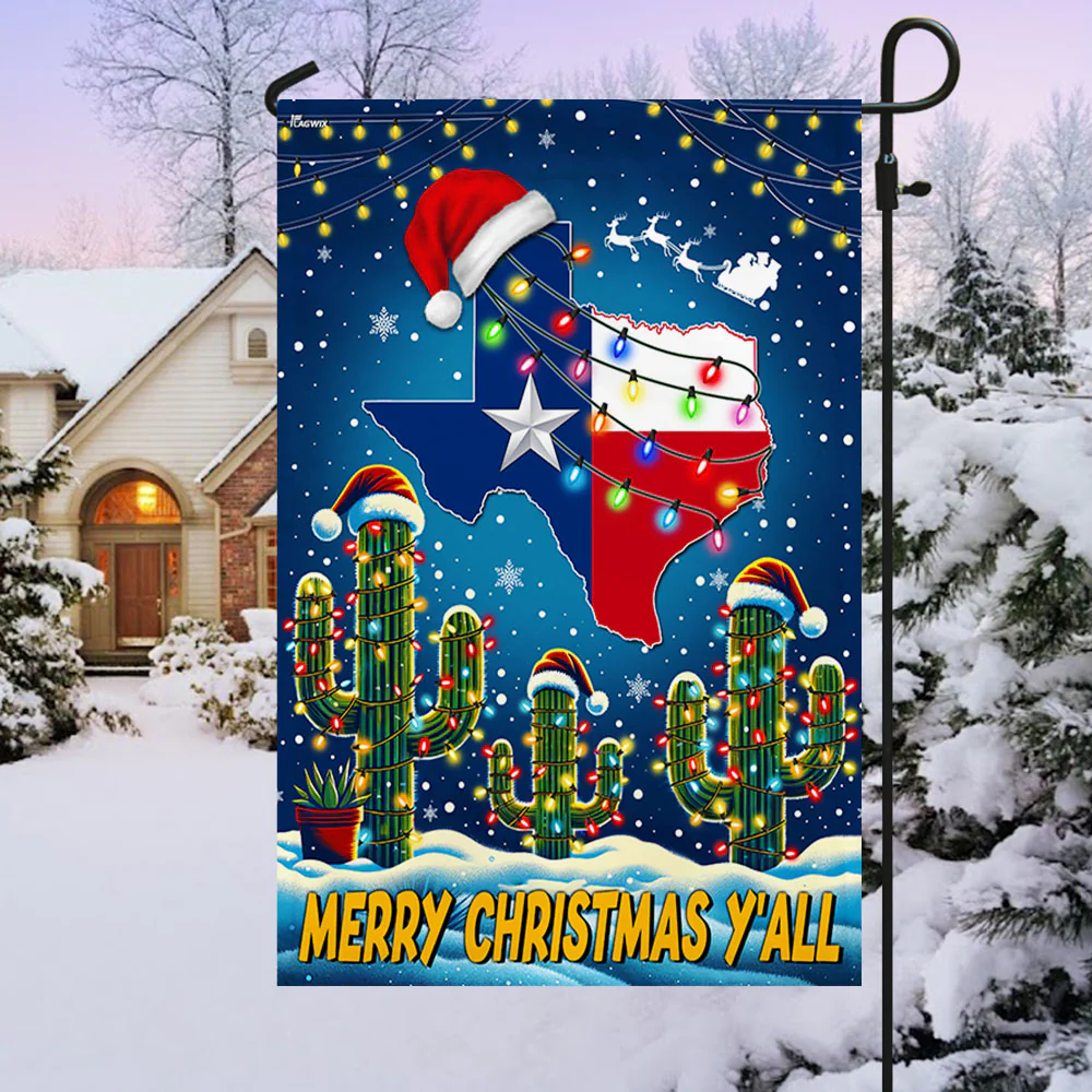 Texas Merry Christmas Y'all Flag