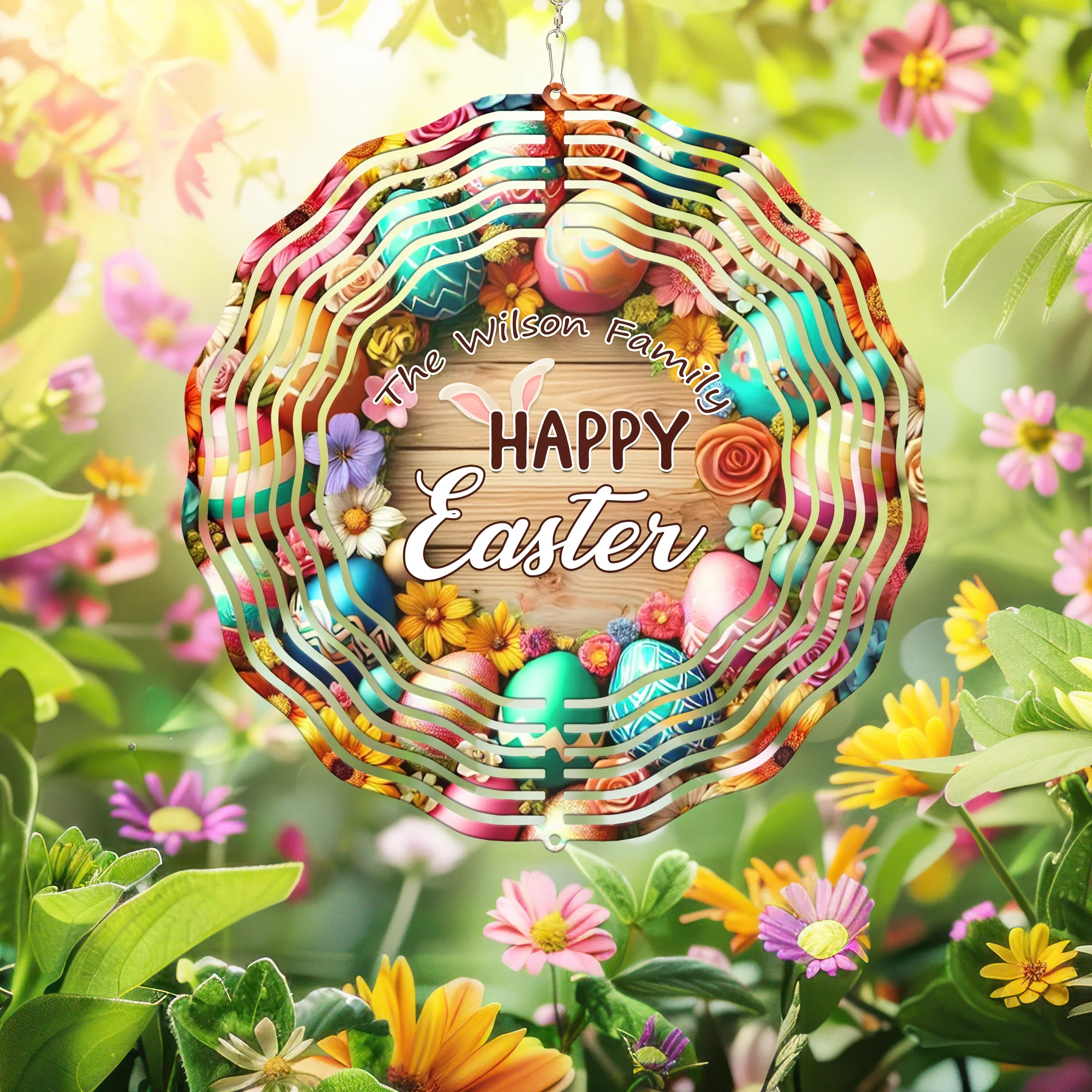 Personalized Happy Easter Wind Spinner