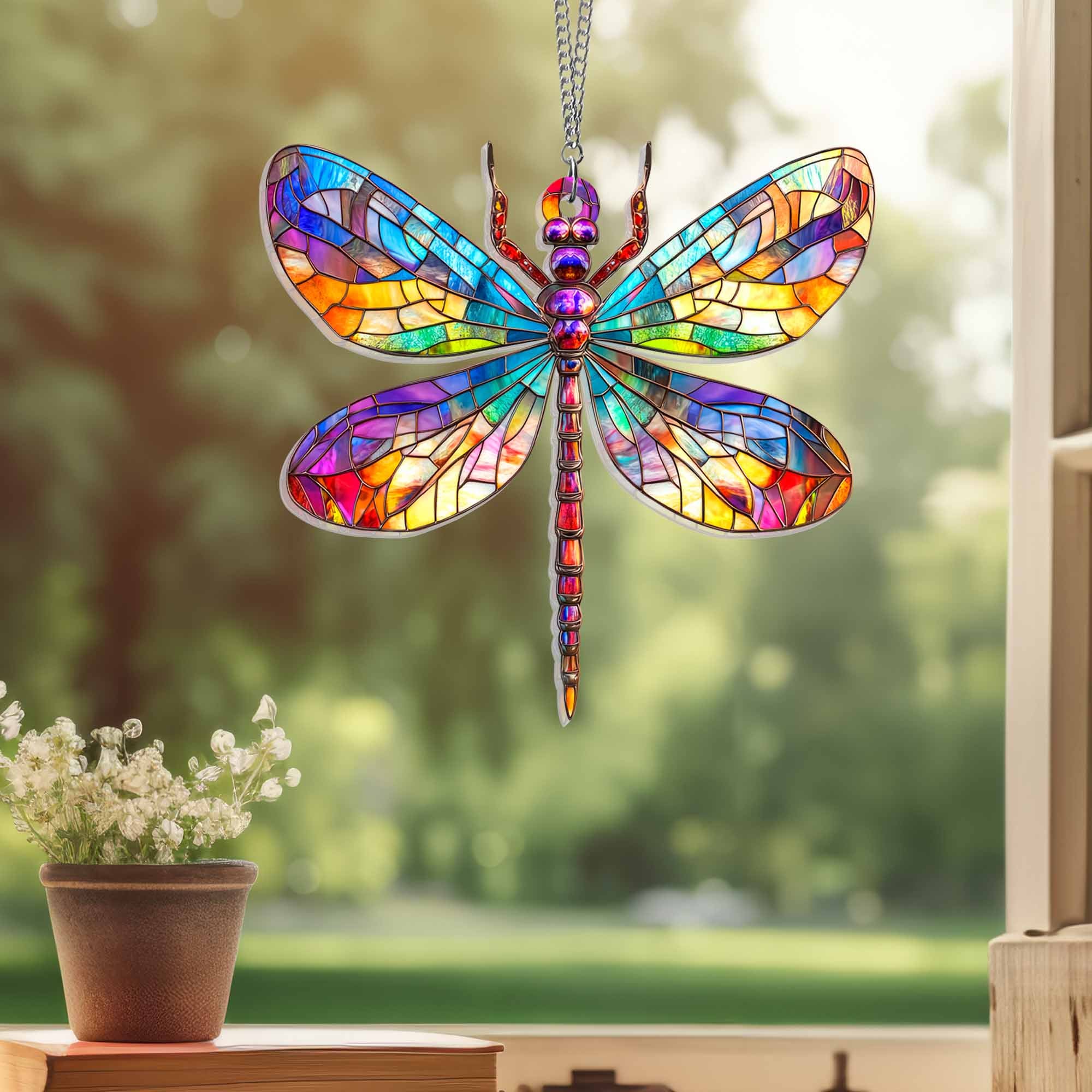 Dragonfly Suncatcher Gift - Acrylic Hanging Decor for Nature Lovers & Boho Homes