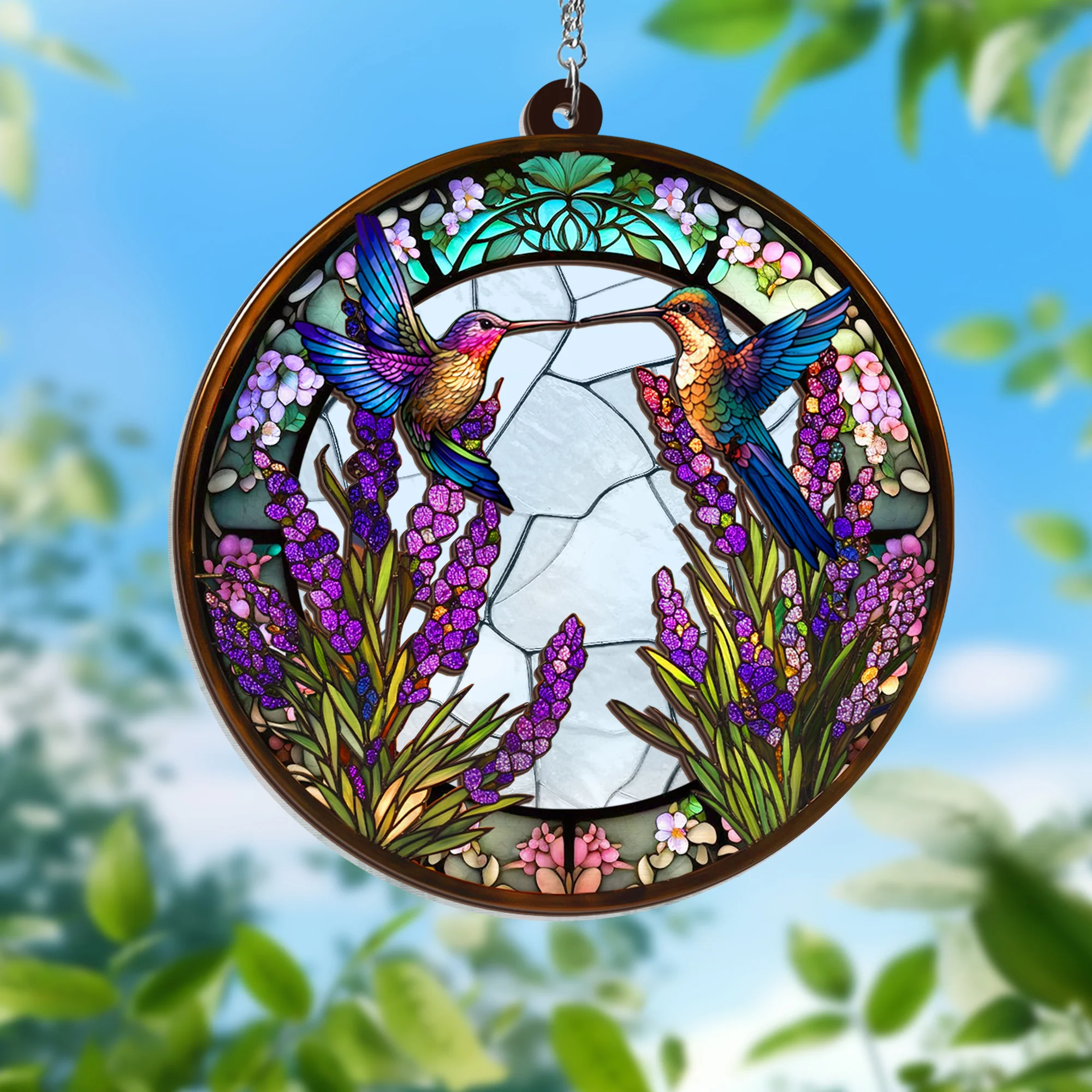Hummingbird 2 Layered Hanging Suncatcher  - Beautiful Gift for Nature Lovers & Home Decor