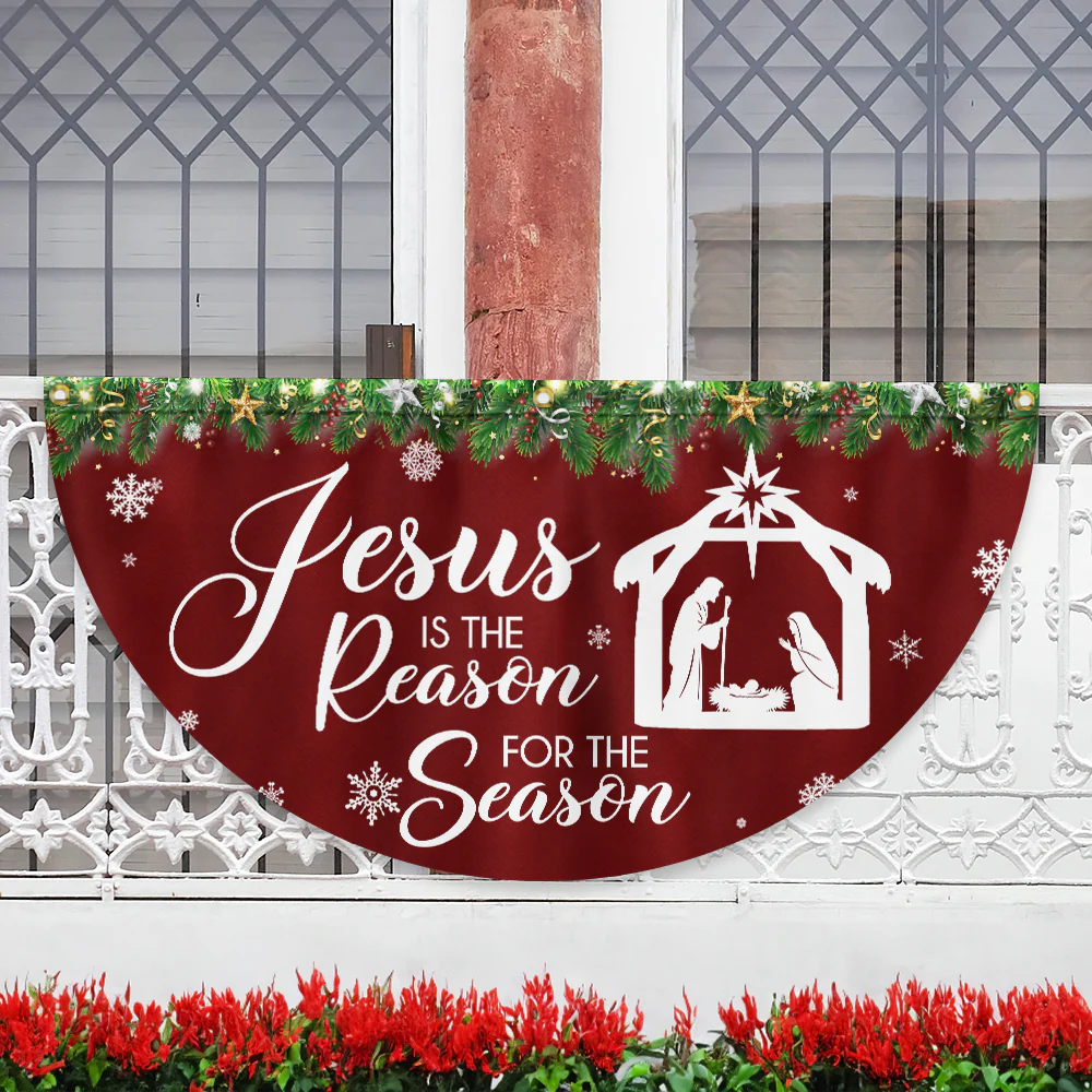 Jesus Is The Reason For The Season Christmas Non-Pleated Fan Flag