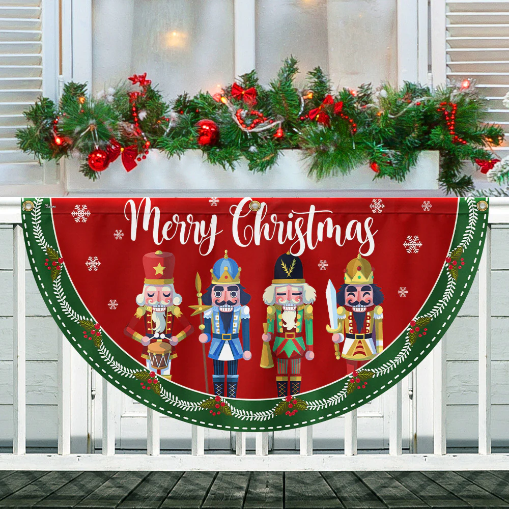 Nutcracker Merry Christmas Non-Pleated Fan Flag