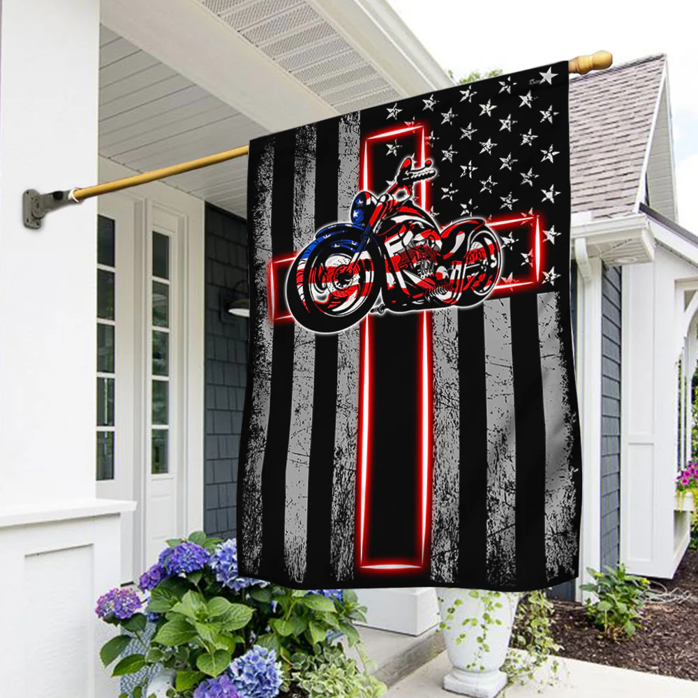 Motorbike Flag Jesus Motorcycle American Flag