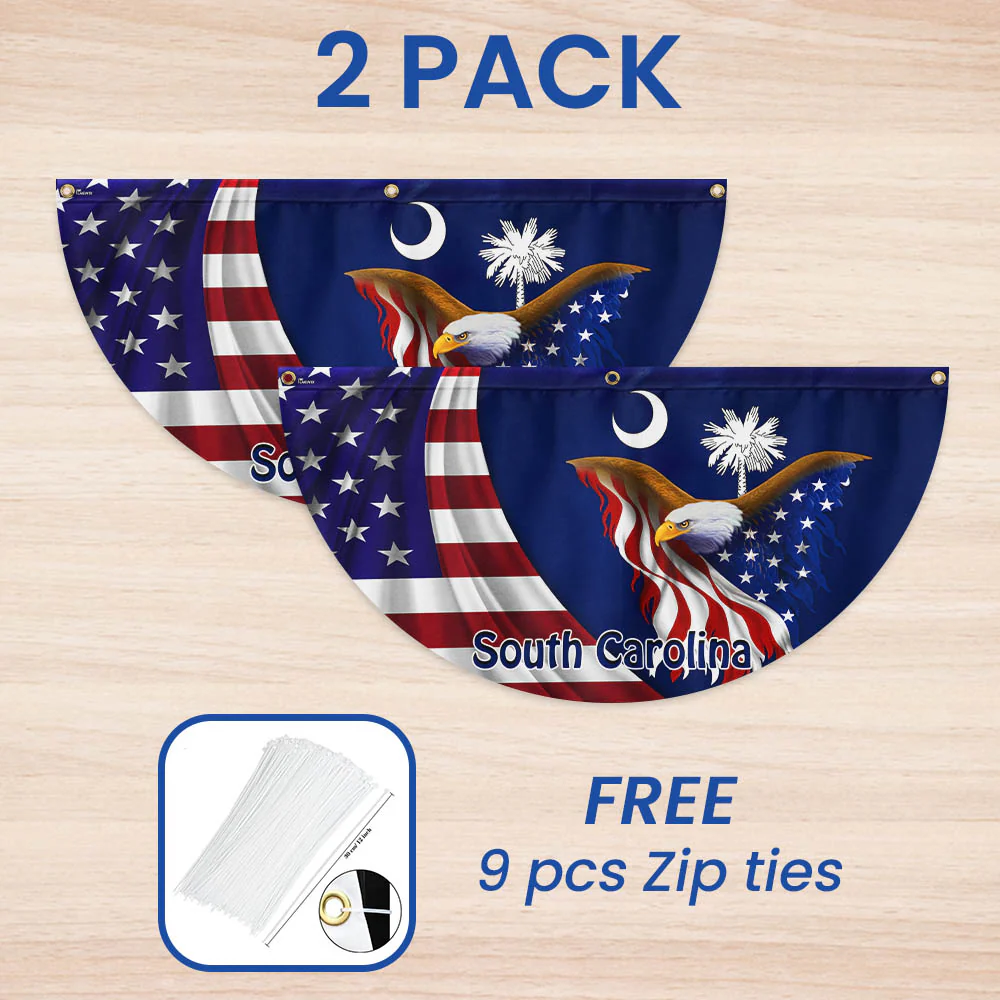 South Carolina Eagle Non-Pleated Fan Flag